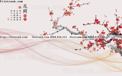 Tải file tranh hoa dao hien dai 518 (gốc) làm tranh treo tường