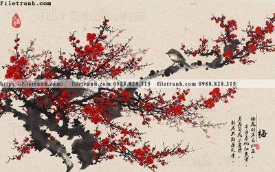 Tải file tranh hoa dao hien dai 528 (gốc) in trên mọi chất liệu