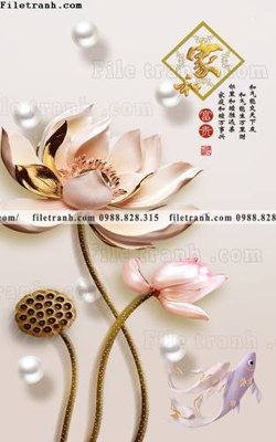 File gốc tranh hoa sen hien dai 3d 503 (cho in 3D) độc đáo