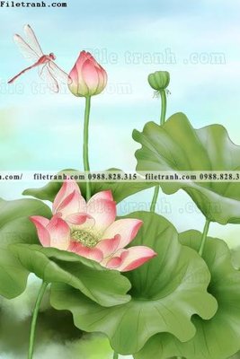 File in trần tranh hoa sen hien dai 3d 516 (bản gốc) bầu trời