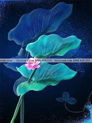 Ảnh gốc tranh hoa sen hien dai 3d 522 (độ nét cao) in mica