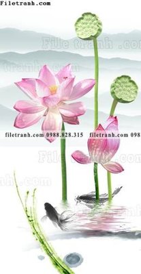 Download file gốc tranh hoa sen hien dai 3d 536 (in mica) trong suốt