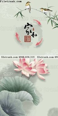 Tải file gốc tranh hoa sen hien dai 3d 539 dùng cho in ấn