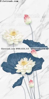File tranh tranh hoa sen hien dai 3d 540 (bản gốc) in lụa 3D
