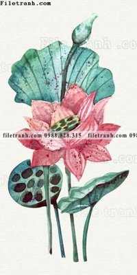 File in trần tranh hoa sen hien dai 3d 548 (file gốc) xuyên sáng