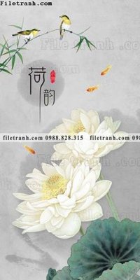 File in trần tranh hoa sen hien dai 3d 551 (bản gốc) đại dương