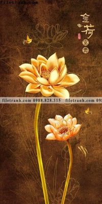 Download file gốc tranh hoa sen hien dai 3d 552 (in lụa) nghệ thuật