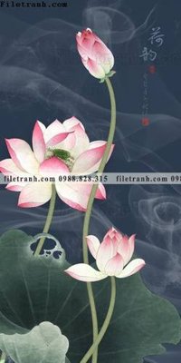 File gốc tranh hoa sen hien dai 3d 554 (in mica) cắt laser