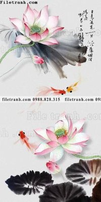 File tranh tranh hoa sen hien dai 3d 556 (gốc) in film