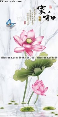 Chi tiết file gốc tranh hoa sen hien dai 3d 557 (cho in tráng gương)