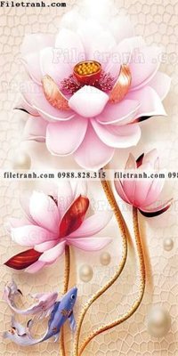 Tải file gốc tranh hoa sen hien dai 3d 562 (bản PSD) còn layer