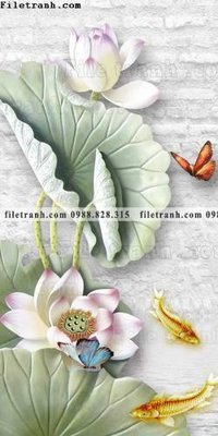 File ảnh tranh hoa sen hien dai 3d 576 (gốc) in poster