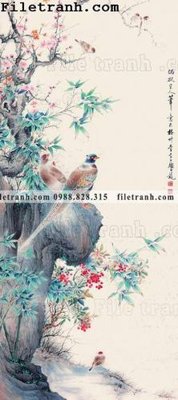 File gốc tranh hoa va chim dep 101 (trang trí) cho phòng khách