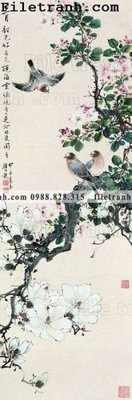 File gốc tranh hoa va chim dep 130 (cho in 3D) độc đáo