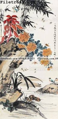 Cung cấp file tranh gốc tranh hoa va chim dep 146 độc quyền