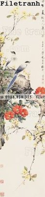 File gốc tranh hoa va chim dep 155 (ảnh chi tiết) để in trần