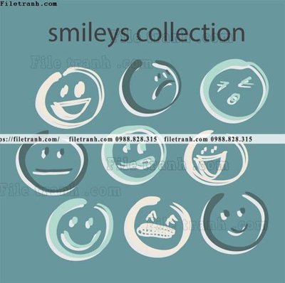 File ảnh tranh hoat hinh khuan mat mim cuoi 516 (gốc) in decal dán tường