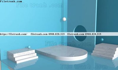 File in mica tranh khong gian truu tuong 695 (bản gốc) làm vách ngăn