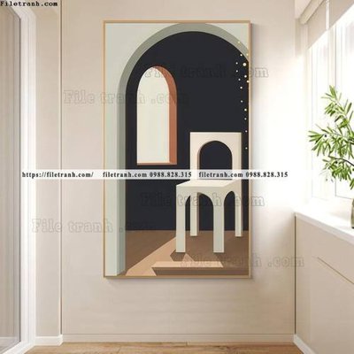 Download file gốc tranh kien truc 3d ve tay 505 (in lụa) tranh 3D