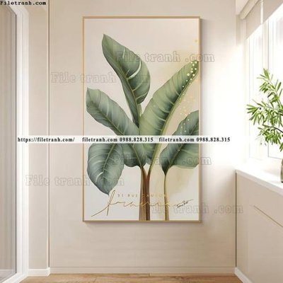 File gốc tranh la cay xanh cua so anh sang 509 (chủ đề hiện đại) trang trí