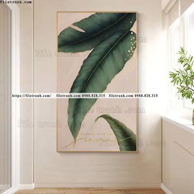 File gốc tranh la cay xanh cua so anh sang 512 (in tráng gương) sang trọng