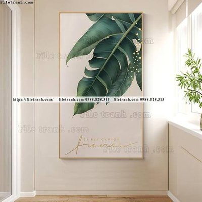 File gốc tranh la cay xanh cua so anh sang 514 (in mica) trang trí
