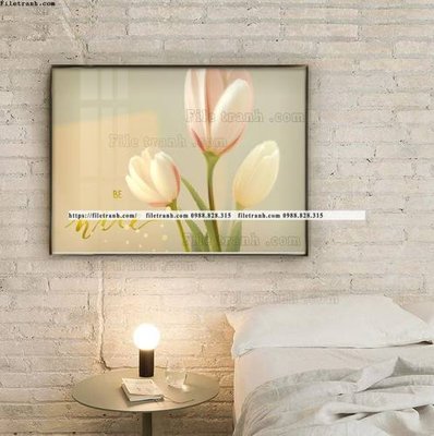 File tranh tranh lo hoa va meo 504 (gốc) phong cách tối giản