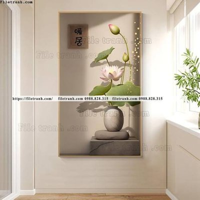 Download file gốc tranh loi vao hoa sen 3d 503 (in mica) 3D