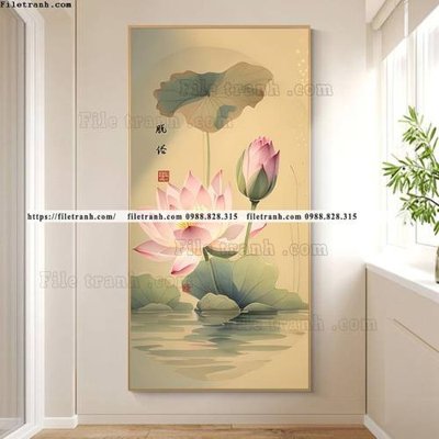 File tranh tranh loi vao hoa sen 3d 511 (file gốc) chủ đề phong thủy