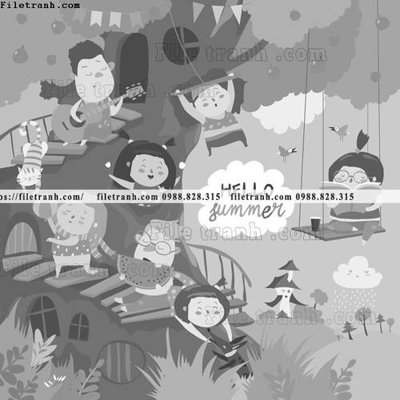 File gốc tranh minh hoa hoat hinh tre em 154 (bản quyền) cho in ấn