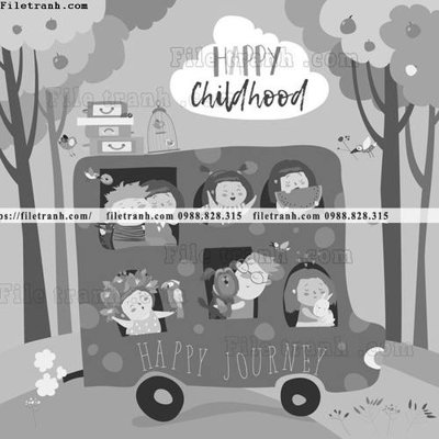 Hình ảnh file gốc in lụa tranh minh hoa hoat hinh tre em 194