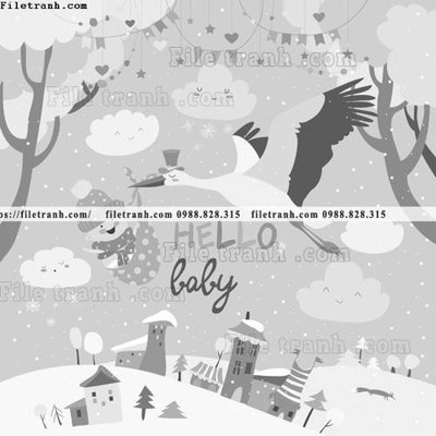 File gốc tranh minh hoa hoat hinh tre em 198 (trang trí) phòng trẻ em