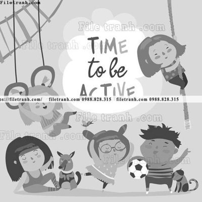 Tải file gốc in lụa tranh minh hoa hoat hinh tre em 278 siêu nét