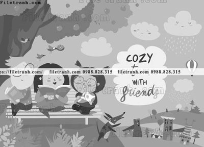 File gốc tranh minh hoa hoat hinh tre em 279 (in lụa) cao cấp