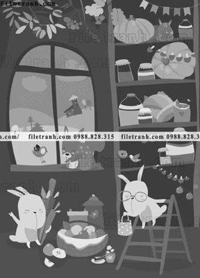 File gốc tranh minh hoa hoat hinh tre em 338 (in lụa) tranh mã đáo