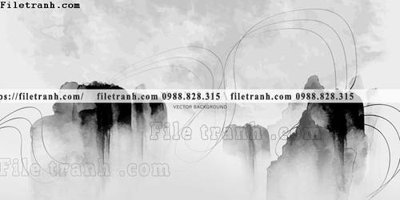 File tranh tranh minh hoa nui thuy mac trung quoc 1534 (bản gốc) in lụa dán tường