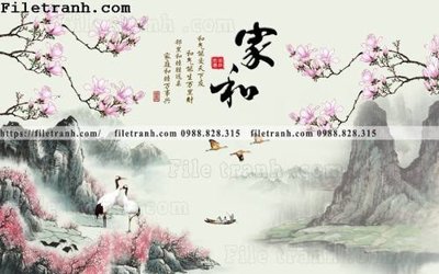 File in lụa tranh nen tuong phong cach Trung Hoa139 (tân cổ điển) tranh nen tuong phong cach Trung Hoa139