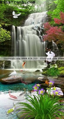 File ảnh tranh nen tuong phong cach Trung Hoa162 (gốc) in decal dán tường