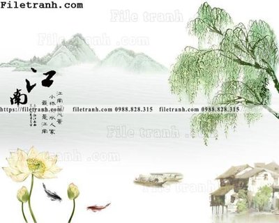File gốc tranh nen tuong phong cach Trung Hoa191 (in 3D) nghệ thuật