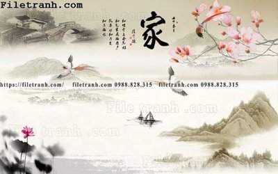 File ảnh tranh nen tuong phong cach Trung Hoa201 (gốc) cho trang trí nhà hàng