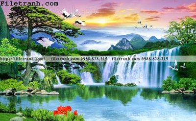 File tranh ảnh gốc tranh nen tuong phong cach Trung Hoa206 dùng cho in khổ lớn