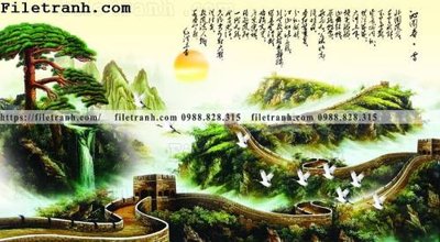 File gốc tranh nen tuong phong cach Trung Hoa213 (in lụa) tranh phong thủy