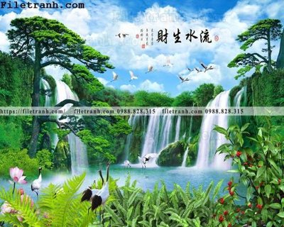 File tranh tranh nen tuong phong cach Trung Hoa263 (file gốc) chủ đề phong thủy