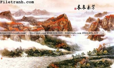 File gốc tranh nen tuong phong cach Trung Hoa264 (in lụa) hoa văn cổ điển