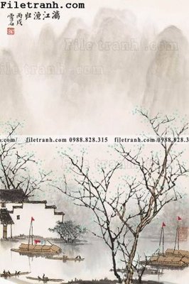 File gốc tranh phong canh da tuyet trang thuy mac 137 (in lụa) trang trí tường