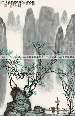 File gốc tranh phong canh da tuyet trang thuy mac 195 (in tráng gương) ốp tường