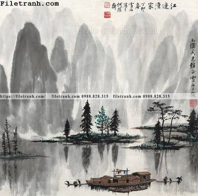 File tranh tranh phong canh da tuyet trang thuy mac 207 (file gốc) chuẩn màu in