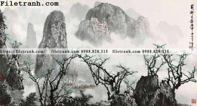 File in lụa tranh phong canh da tuyet trang thuy mac 245 (chất lượng cao) tranh phong canh da tuyet trang thuy mac 245