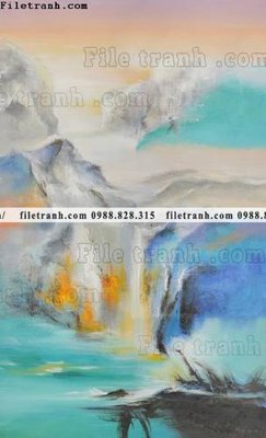 File gốc tranh phong canh nuoc trung quoc 610 (in tráng gương) nghệ thuật