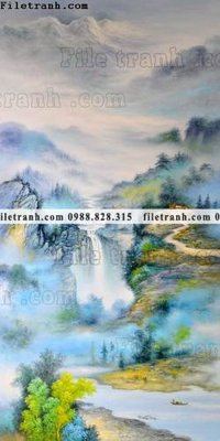 File in mica tranh phong canh nuoc trung quoc 621 (bản gốc) siêu trong